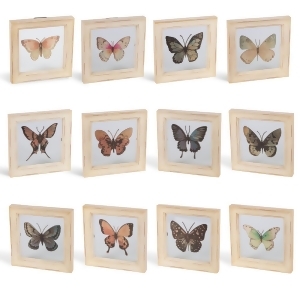 Set of 12 Vibrantly Colored Butterfly Themed Square Wall Art 6.3 - All