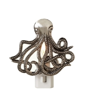 Set of 4 White and Silver Colored Nautical Themed Octopus Night Lights 4.5 - All