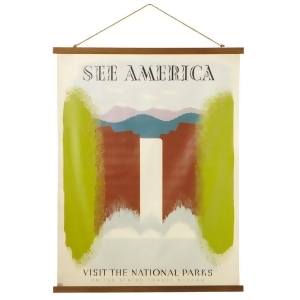 Set of 2 Vibrantly Colored See America Visit the National Parks Rolled Canvas Wall Decors 41.37 - All