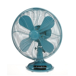 16.5 Peacock Teal Euro Retro Adjustable 3 Speed Table Top Fan - All