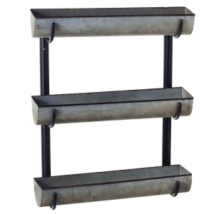 Set of 2 Black and Gray Distressed Finish Small Three Tier Wall Planter 29 - All