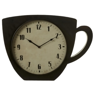 27.37 Black and Cream White Coffee Cup-Shaped Decorative Wall Clock - All