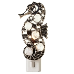 Set of 4 Black and Silver Colored Nautical Themed Seahorse Night Lights 5.5 - All