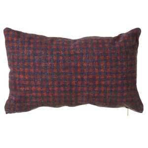 Set of 2 Red and Blue Plaid Patterned Rectangular Throw Pillow 20 - All