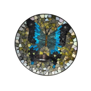 12 Butterfly Mosaic Art Glass Candle Holder Charger - All