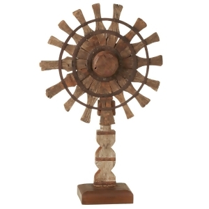33 Brown Vintage-Inspired Rustic Finish Charkha Spinning Wheel on Stand - All
