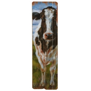 Set of 2 Vertical Black and White Rectangular Cow Wall Decor 47 - All