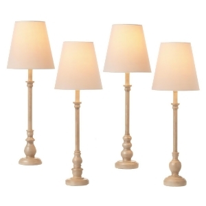 Set of 4 Taupe Antique Style Indoor Buffet Lamps with Round Base 24 - All
