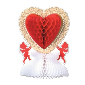 Pack of 12 Red and White Tissue Heart Valentine Centerpieces 11 - All