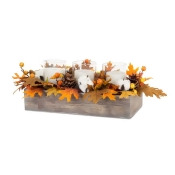 Set of 2 Orange and Brown Garden Theme Maple Fall Leaf Cotton Rectangular Candle Holder 23.5 Set of 2 Orange and Brown Garden Theme Maple Fall Leaf Cotton Rectangular Candle Holder 23.5