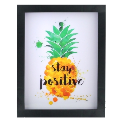 9” LED Lighted 'Stay Positive' Pineapple Framed Light Box 