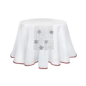 UPC 093422122269 product image for 13.5 White and Silver Colored Snowflake Embroidered Christmas Table Runner - All | upcitemdb.com