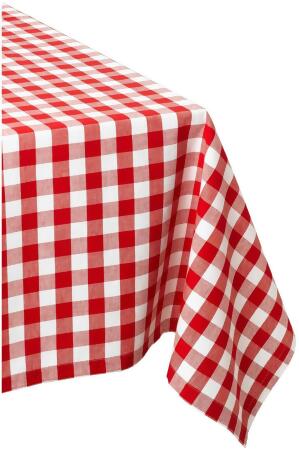 Red and White Checkered Pattern Rectangular Tablecloth 60
