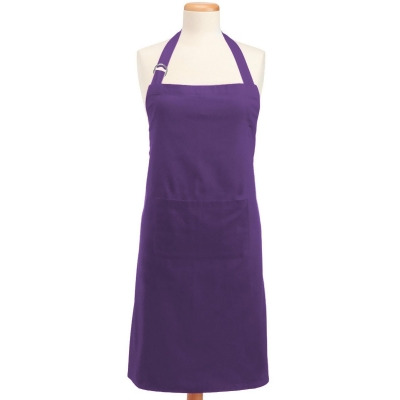 32” Neon Purple Solid Pattern Indoor Adjustable Chef’s Apron with Pocket 
