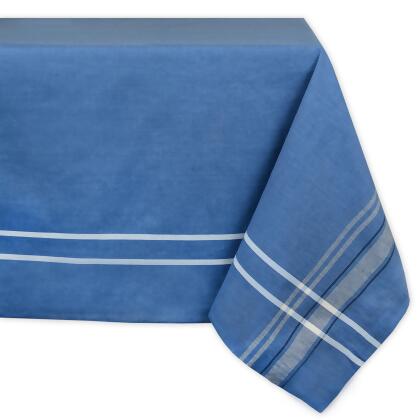 Blue French Striped Pattern Rectangular Tablecloth 60