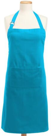 32” Neon Blue Solid Pattern Indoor Adjustable Chef’s Apron with Pocket 