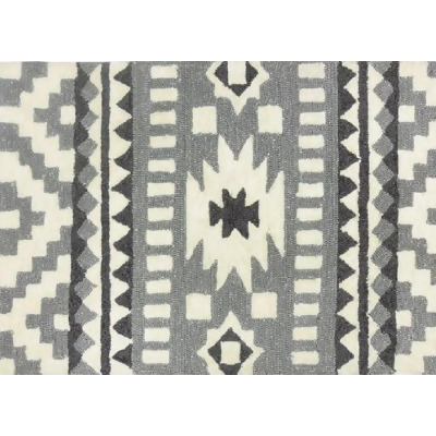 3’ x 5’ Gray and White Southwestern Inspired Indoor/Outdoor Accent Rug 