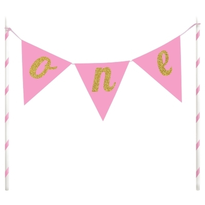 Club Pack of 12 Pink and Gold Sparkling Cake Toppers 9