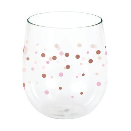 Pack of 6 Brown and Clear Rose All Day Stemless Wine Glass 4