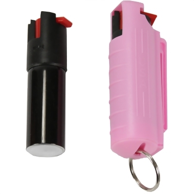 Pepper Spray with Hard Case Key Ring Belt Clip - Pink (0.5 oz) 