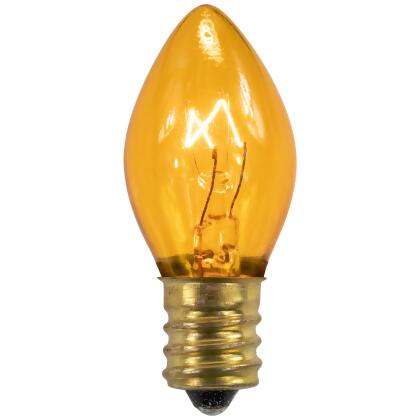 Pack of 25 Transparent Yellow C7 Christmas Replacement Bulbs 