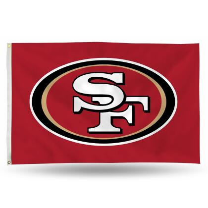 3' x 5' Red and White NFL San Francisco 49ers Rectangular Banner Flag