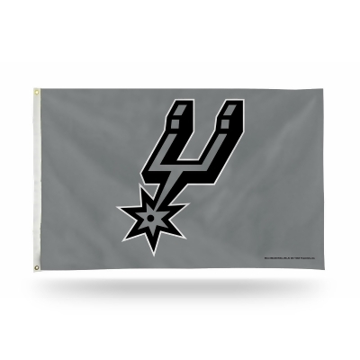3' x 5' Gray and Black NBA San Antonio Spurs Rectangular Banner Flag 
