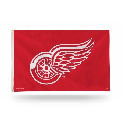 3' x 5' Red and White NHL Detroit Red Wings Rectangular Banner Flag 