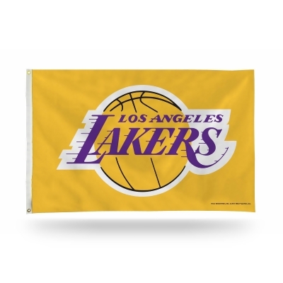 3' x 5' Yellow and Violet NBA Los Angeles Lakers Rectangular Banner Flag 