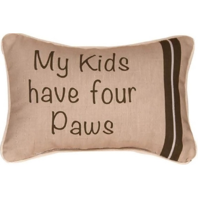 Beige and Brown Dog Text Print Rectangular Throw Pillow with Flange 12.5