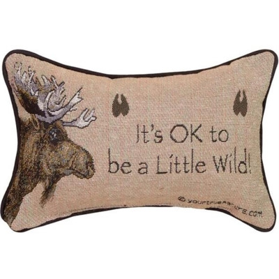 Beige and Brown Advice From a Moose Indoor Square Throw Pillow 12.5