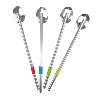 Set of 4 Stainless Steel Reusable Spoons and Straws 8