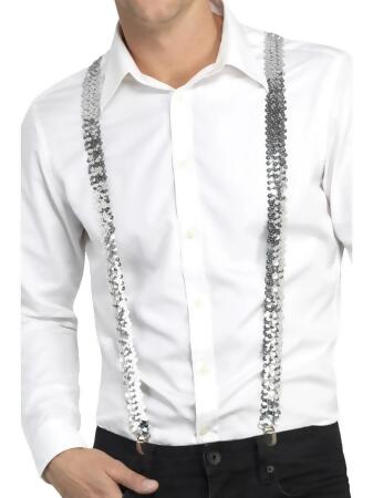 White Sequin Suspenders