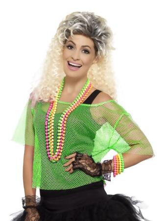 42.5 Neon Green 1980's Style Women Adult Fishnet Top Halloween Costume - Large