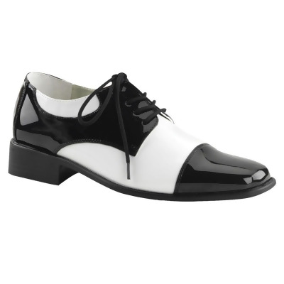Black and White Patent Oxford Men Adult Shoes Halloween Costume Accessory - Size 10 
