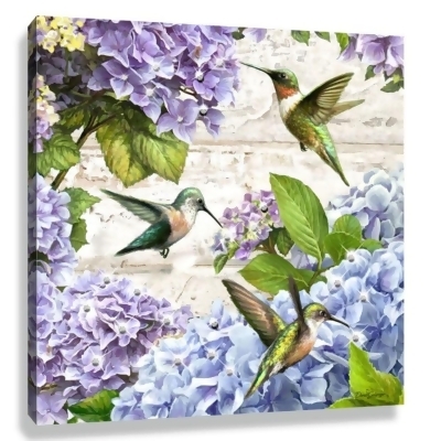 Purple and Green Hummingbirds Pizazz Print Framed Wall Decor 10