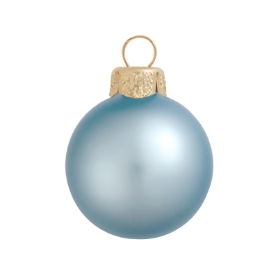 12ct Sky Blue Matte Glass Christmas Ball Ornaments 2.75