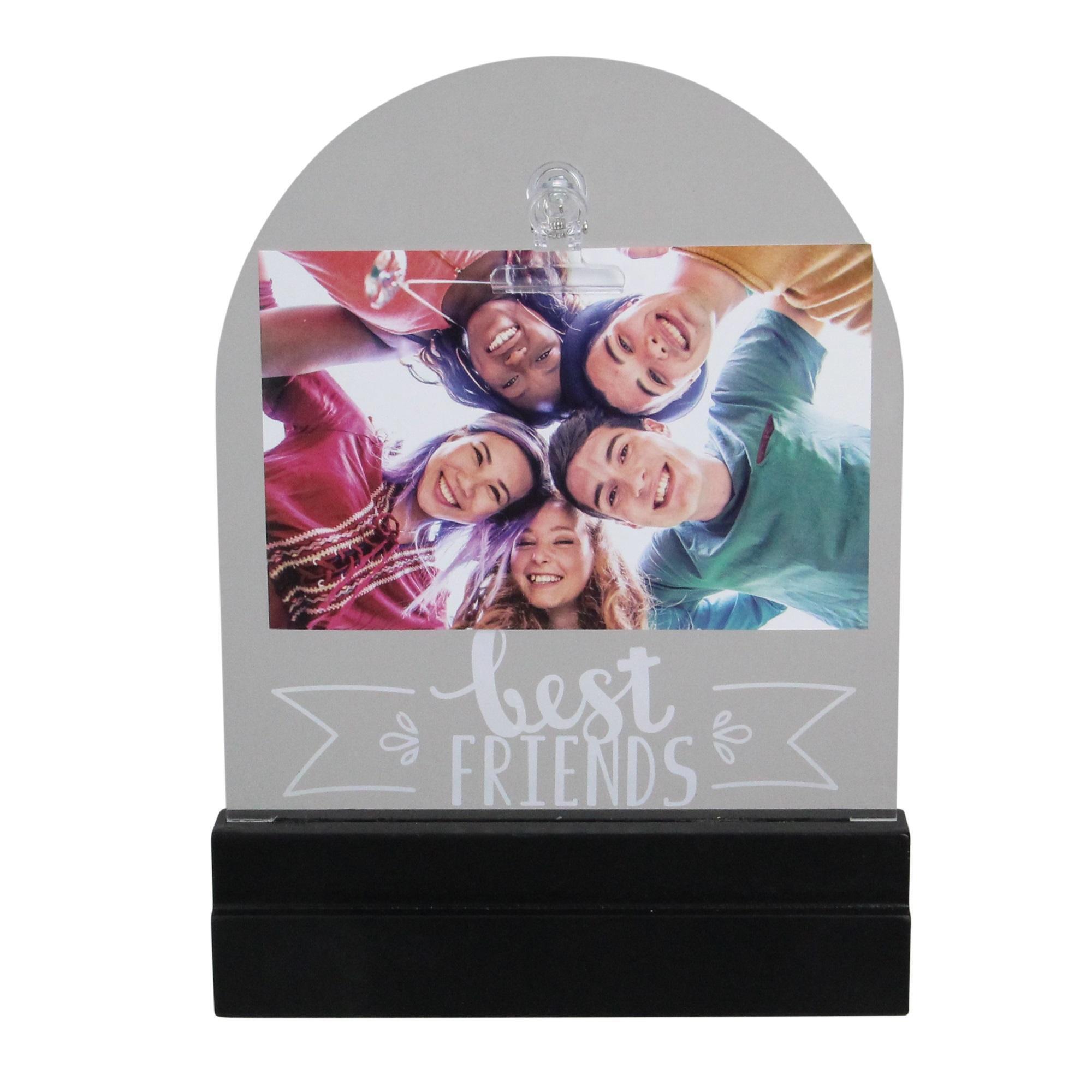LED Lighted Best Friends Picture Frame with Clip - 4