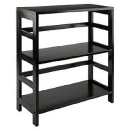 29” Espresso Black Storage Shelf or Bookcase with Two Tier Wide 