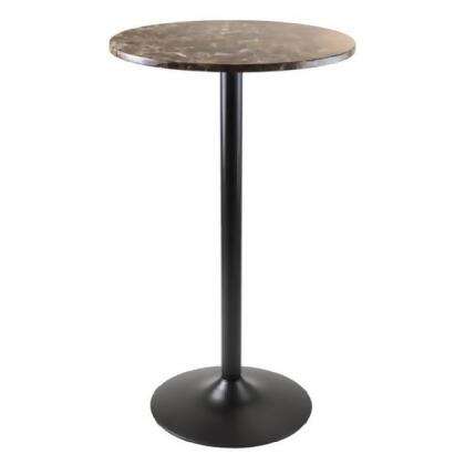 40” Black and Faux Marble Round Bar – Height Pub Table 