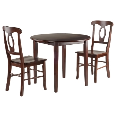 3-Piece Clayton Drop Leaf Table Set with 2 Keyhole Back Chairs 35.75