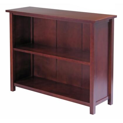 38.75” Long 3-Tier Antique Walnut Finish Solid Wood Storage Shelf Bookcase 