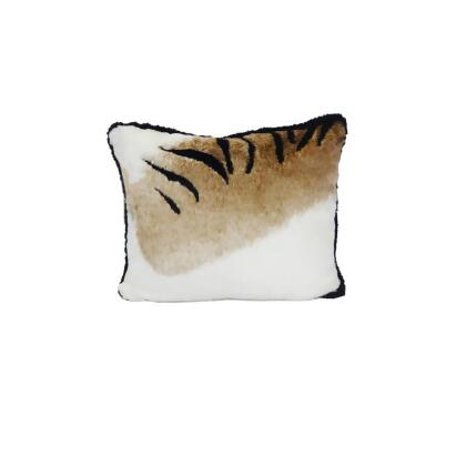 Set of Two Brown and Black Tiger Print Throw Pillows 21