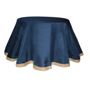 UPC 257554373917 product image for 96 Navy Blue and Beige Solid Table Cloth with Bordered Edge - All | upcitemdb.com