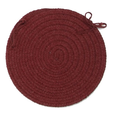 Set of 4 Maroon Red Braided Chair Pad 15