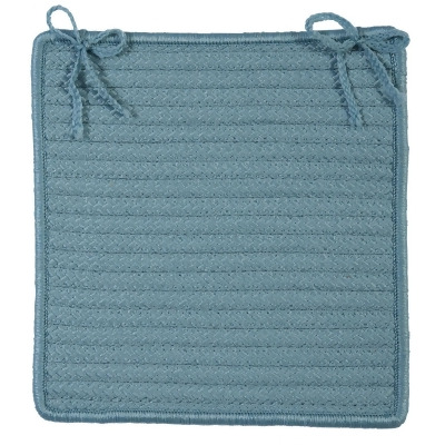 Set of 4 Federal Blue Handmade Braided Chair Pad 15