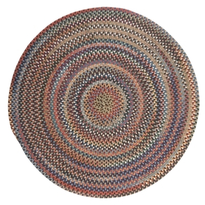 4' Red, Blue, and Yellow Braided Round Area Throw Rug 