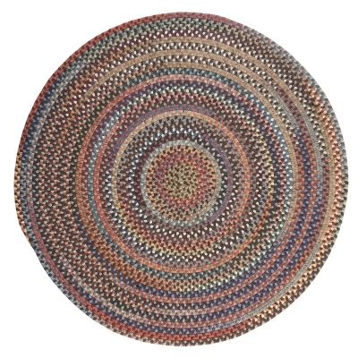 6' Red, Blue, and Yellow Braided Round Area Throw Rug 