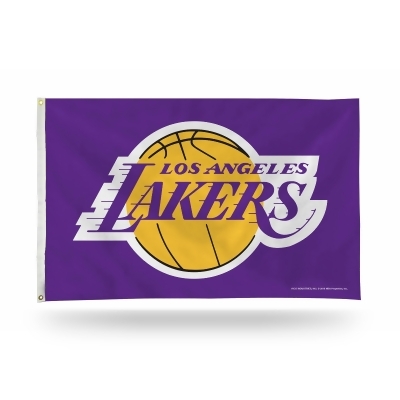 3' x 5' Violet and Yellow NBA Los Angeles Lakers Rectangular Banner Flag 