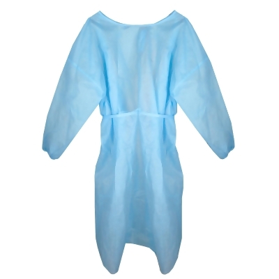 Blue Personal Protection Isolation Disposable Cap, Gown and Booties - Size Medium 